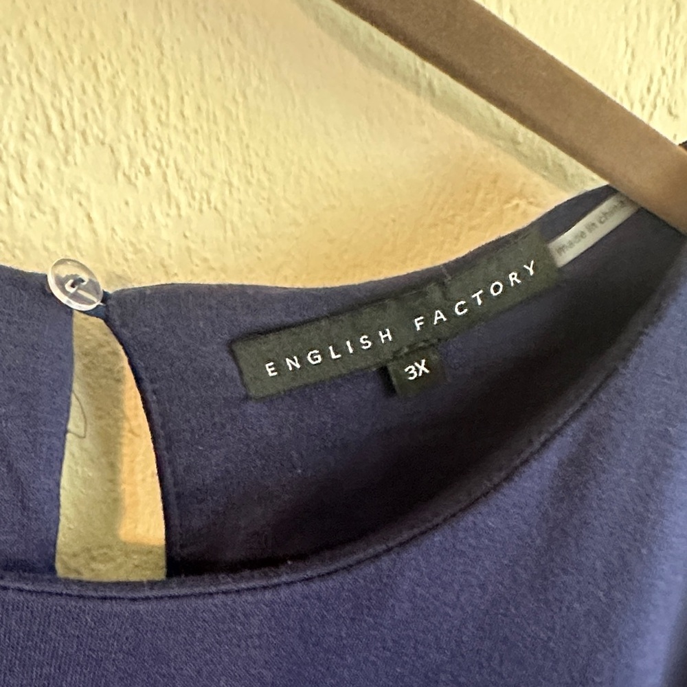 English Factory Navy and Blue Striped Blouse - Picture 2 of 6